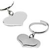 Cavaliere Gioielli Anello con Cuore Pendente Argento 925 Regolabile Donna Personalizzabile INCISIONE OMAGGIO (1 cuore)