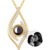 Auinniuz Gioielli con foto in argento sterling - Collana con foto personalizzata - Collana con foto all'interno - Regalo esclusivo con collana con proiezione di foto per lei Oro
