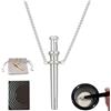 HYPYXUS Collana con paletta, mini collana con pala a cucchiaio in polvere staccabile, pendente per gioielli con paletta per respirazione portatile in acciaio inossidabile (Silver)