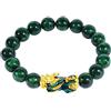 Asotagi Feng Shui Pixiu, braccialetto di giada Pixiu unisex lucidato a mano animale Wristband cambiamento di temperatura imitazione naturale braccialetto giada