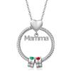 kaululu Collana Personalizzata per Donna Collana a Cerchio per Mamma con Nomi Incisi Ciondolo con Pietre Portafortuna per Madre Mamma Moglie