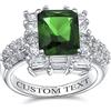 Bling Jewelry Anello affermazione cocktail stile Art Deco verde smeraldo simulato CZ Pave CZ solitario rettangolare alla moda 5CT per donne placcato argento