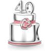 GNOCE Ciondolo Torta Di Buon Compleanno 20/30/40 Ciondoli Baed Per Torta Di Compleanno Adatti a Bracciali/Collane Gioielli Regalo Per Donne e Ragazze (40°)