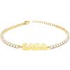 Sakrami Bracciale con Nome Tennis Personalizzato Stampatello Argento 925 Rodiato o Placcato Oro con Zirconi Bianchi Rosa Multicolor, Regalo Donna Ragazza Laurea Compleanno Comunione (Dorato Bianco)