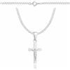 ZELYA Collana con ciondolo a croce in argento 925 per ragazze e ragazzi - 45-60 cm, collana per Comunione con croce, collana per bambini per Comunione e Battesimo, con scatola regalo e incisione, 45