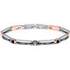 Maserati Jewels bracciale Uomo in Acciaio, ip nero/oro rosa, pietre preziose - JM223ATZ19