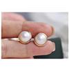 Generic Orecchini Orecchini in perle acqua mare naturale Mabe Orecchini retrò selvaggi in argento sterling 925 forte lucentezza Orecchini rotondi donna 10 mm