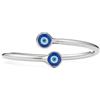 PERIMADE Anello a fascia aperta Nazar Bypass placcato oro in argento Sterling 925, doppio occhio blu turco, per donne, buona fortuna, amicizia, regalo di compleanno, mamma, figlia, migliore amica,