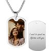 MeMeDIY Collana con Ciondolo Fotografico Personalizzato Incisione Nome/Data/Testo per Uomo Donna Collana Commemorativa Gioielli in Acciaio Inossidabile Regalo per Fidanzato -D1