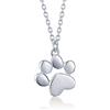 NewL Collana in argento Sterling 925 con ciondolo a forma di impronte di cane e gatto, Argento sterling