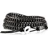 MOWOM Bracciali A Strati per Donna Uomo Bracciale in Corda di Cuoio Genuino Bracciale in Perline di Pietre Preziose Bracciale Intrecciato 3 Involucri Regalo di Gioielli in Agata Fatti Mano Regolabile