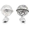 BBDMind 2 campanelle vuote in argento Sterling, campana a forma di fiore, in stile Sterling Jingle Bell e Argento, cod. ALA285