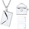 U7 Collana Donna Personalizzata Ciondolo Busta Apribile con Piastrina Personalizzata Incisione in Acciaio Inossidabile Catena 46cm+5cm Colore Argento Regalo per Donna Mamma per Compleanno