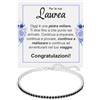 Bramart Bracciale Uomo Laurea Argento Sterling 925 Compleanno Idee Regali per lui, Bracciale Fidanzati Tennis oro Idea Regalo Natale - Cofanetto con DEDICA incluso. (Laurea Uomo)