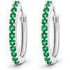LES FOLIES DI PAOLA GRIECO Coppia di Orecchini a Cerchio Verde cerchietti strass in argento 925 rodiato - Hoops Collection (12mm)