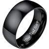 PROSTEEL Anello Incisione Personalizzata in Acciaio Inossidabile 8mm Taglia 23 in Nero (Confezione Regalo)- Anello Uomo Acciaio Inossidabile