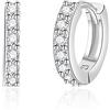 H.ZBRUJ Gioielli in Argento 925 Orecchini a Perno Moissanite Orecchini a Cerchio Piccoli Huggie con Cerniera per Donna, Argento sterling, Moissanite