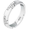 TRUSSARDI Anello Donna in Acciaio, Cristalli, Collezione T-LOGO, Regalo Fidanzata, Acciaio