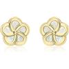 Carissima Orecchini a lobo fiore 6 mm con madreperla da donna in oro giallo 9 ct