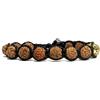 Samsara Bracciale Tibetano Shamballa con Semi di Rudraksha Naturali 8-9,5 mm Regolabile in Cotone Cerato Nero Artigianale Uomo Donna Accessorio Etnico Unisex Idea Regalo