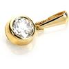 jewellerybox Ciondolo Rubover in Oro 9kt Con Sfera Rotonda in Cristallo CZ Chiaro 5mm