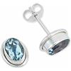 mantraroma orecchini a bottone in argento 925 con topazio blu e pietra azzurra, orecchini in vero argento sterling da donna, regalo