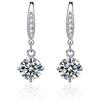 BIXPAK Moissanite Orecchini Pendenti for Donna Uomo Argento Sterling 925 Ipoallergenico, 1 Carato Moissanite Pietra Amo da Pesce Piccolo Cerchio Sleeper Piercing Gioielli