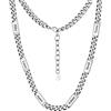 PROSTEEL Collana da Uomo Personalizzata, 1-6 Nomi Inicisi, Catena Cubana Miami in Acciaio Inossidabile 316L, Larghezza 5mm/7mm, Lunghezza Regolabile 45cm/50cm+5cm