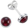 mantraroma orecchini a bottone in argento 925 con pietra preziosa granato rosso, orecchini a bottone in vero argento sterling da donna, regalo