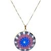 LE GEMME DI VENEZIA Collana Donna Con Pendente Murrina Milefiori Venezia In Vetro Originale Di Murano E Argento 925 Colore Oro Diametro 36N OR (COLORE 15)