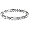 Kim Johanson® Bracciale da donna in acciaio inox, in argento, oro e oro rosa, con sfere da 6 mm, impermeabile, gioiello boho, elastico a sfere, misura unica, Acciaio inossidabile, Nessuna pietra