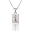 Sakrami Collana in Argento 925 con Medaglia Rettangolare - Kids Collection + Confezione regalo personalizzata - per Bambino e Ragazzo - idea regalo per nascita, comunione, cresima