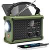 PPLEE Radio di emergenza da 12000 mAh/44400 mWh, radio meteorologica approvata NOAA con pannello solare portatile AM/FM, manovella, ingresso AC, batteria ricaricabile e torcia SOS sirena lampada per