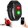 DEaThsalL Smartwatch Orologio Anticaduta per Anziani Orologio Anticaduta Rilevamento Cadute Localizzazione GPS 4G wifi chiamate Notifica Di Caduta per Smartphone Black