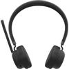 Lenovo Cuffia stereo wireless con microfono, collegamento Bluetooth, fino a 60 ore di utilizzo, ricarica con cavo Type-C, microfono con noise suppression, struttura leggera (solo 138gr)