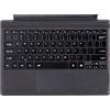 EndyTech Surface Pro 7+/7/6/5/4/3 tastiera ultra sottile compatibile con Microsoft Surface Pro 3/4/5/6/7/7+ Baklit QWERTY inglese (nero)
