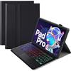GUPENAA Custodia con Tastiera per Lenovo Tab M10 FHD Plus (2nd Gen) 10.3 (TB-X606F/TB-X606X), Slim Lightweight Stand Cover con Tastiera Retroilluminata Bluetooth Magneticamente Rimovibile,Nero