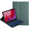 YKWXSC Cover con Tastiera per Lenovo Idea Tab Plus 12,1 Pollici Tablet TB365FC, Disposizione ltaliana con 7 Colori Illuminato Senza Fili Staccabile Custodia, Verde