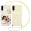 Yoedge Cover con Cordino per Samsung Galaxy A36 6,64 Personalizzata, Beige Custodia con Laccio Collana Custodie Personalizzabile con Foto Testi Immagine Personalizzate Custom per Samsung A36 Case
