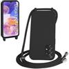 WenBaby Cover Compatible con Samsung Galaxy A23 4G/5G,Cellulare Girocollo Custodia con Cordino TPU Corda Silicone Case Bumper per Samsung Galaxy A23 4G/5G Custodia, Nero