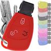 mt key Key Soft Case Custodia protettiva Chiave per auto Mercedes Benz W204 W245 S203 A209 Classe C CLK SLK W211 W203 W169 Smartkey Chiave accensione/Colore: Rosso