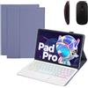 GUPENAA Custodia con Tastiera per Lenovo Tab P12 PRO 12.6 2021 (TB-Q706F/TB-Q706Z) con Touchpad, 7 Colori Retroilluminati, Tastiera Bluetooth Wireless Rimovibile Magnetica con Mouse,Viola