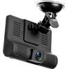 MSDDWL Dash Cam Auto DVR per Auto 3 Telecamere 4.0 Pollici Dash Cam Videoregistratore per Auto Registratore Automatico DVR Dash Cam con Telecamere A 3 Vie Dashcam(3 Camera Lens 32G)