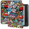GIOPUEY Cover Compatibile con Kobo Libra Colour, Flip Pelle Custodia, PU Pelle + Morbida TPU Custodia, Auto Sleep/Wake, Protezione a 360° Case - Graffiti