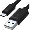 UNITEK Cavo da USB A a micro USB/ 1,5 metri/ricarica e sincronizzazione rapida/Quick Charge/ 2,5 A/USB 2.0 480 Mbps/ 100% rame, Nero, rivestimento in PVC