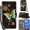 Haninsuze Cover per Huawei P20 Lite, farfalla verde | Pelle PU Portafoglio, Porta Carte, Magnetica, Libro, Antiurto Custodia