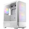 ANTEC NX416L bianco, pannello frontale in rete ad alto flusso d'aria, 2 ventole ARGB da 160 mm e 1 da 120 mm incluse, pannello laterale con cerniera in vetro temperato, fino a 11 ventole, supporto