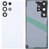 Generico Ricambio Copri Batteria compatibile con Samsung Galaxy S23 Ultra S918 S918B Posteriore Back Cover Retro Scocca in plastica + lente Cornice + Biadesivo (Bianco)