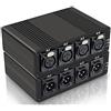 Yuattory Estensore in Fibra Ottica Audio XLR a 4 Canali attraverso Fibra ottica SC fino a 20 Km Audio Extender bilanciato XLR Spina UE