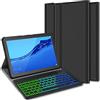 Claelech Custodia per Huawei Mediapad T5 10.1 2018 con tastiera, sottile in pelle Cover con tastiera magnetica staccabile Bluetooth senza fili per Huawei Mediapad T5 10.1 2018 (retroilluminata)